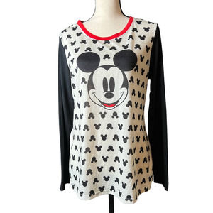 Disney Sleep Shirt with Mickey Mouse Long Sleeves Size Large